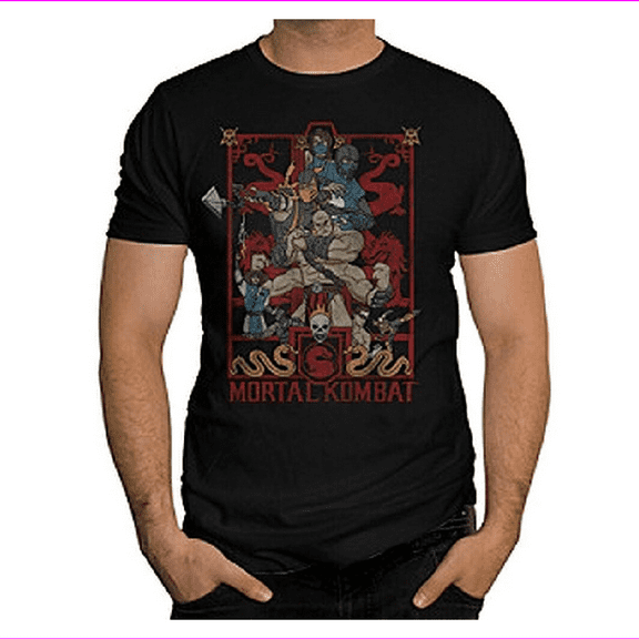 Fruit of the Loom Mens Black Size Small Mortal Kombat Graphic Tee Shirt