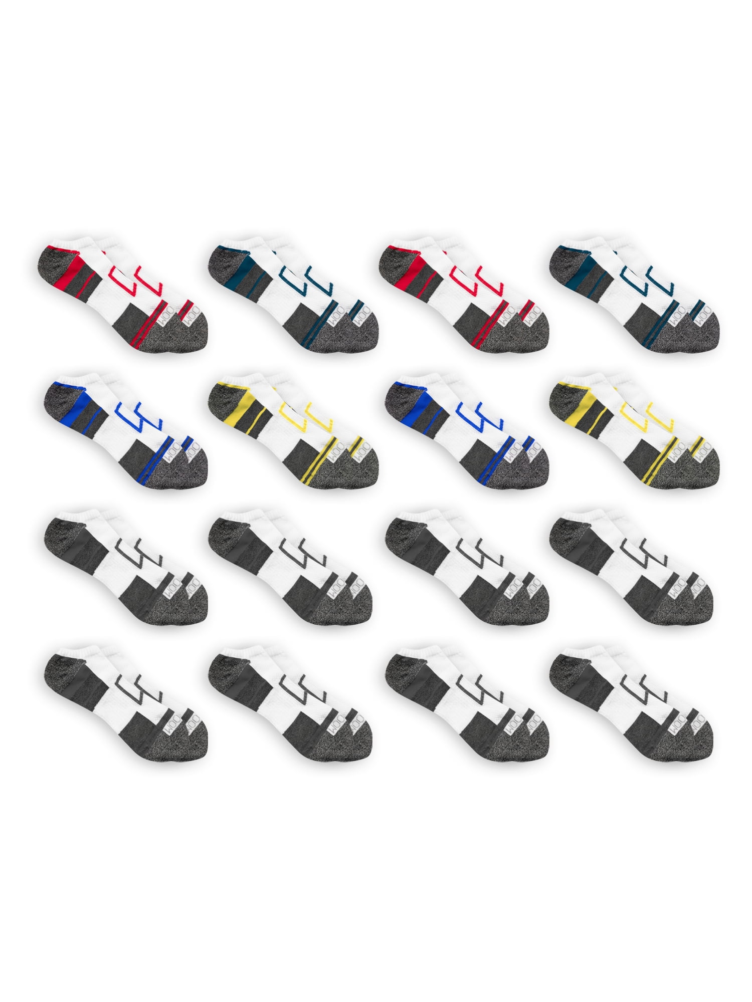 Fruit of the Loom Mens Breathable Cushioned No Show Socks 16 Pack ...