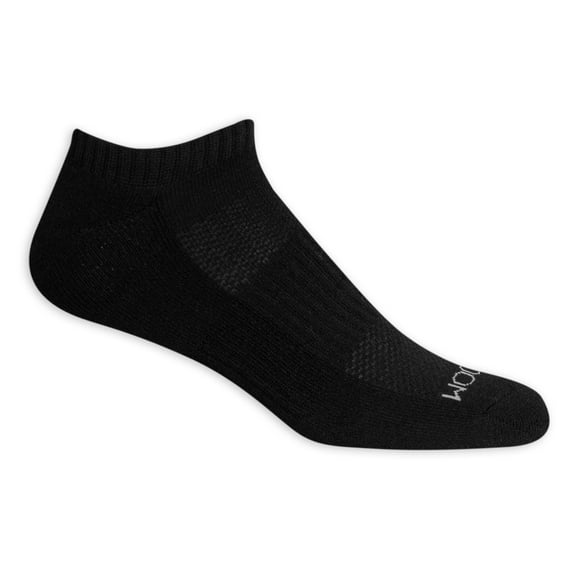 Fruit of the Loom Mens Breathable No Show Socks 8 Pair, 6-12, Black