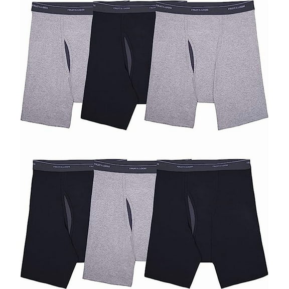 Fruit of the Loom Mens Cool Zone Fly Boxer Briefs w/ Ventilated Mesh Fly-6 Pack