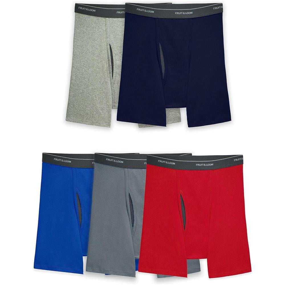 Fruit of the Loom Mens Coolzone Fly Boxer Briefs, 5Pack (Assorted
