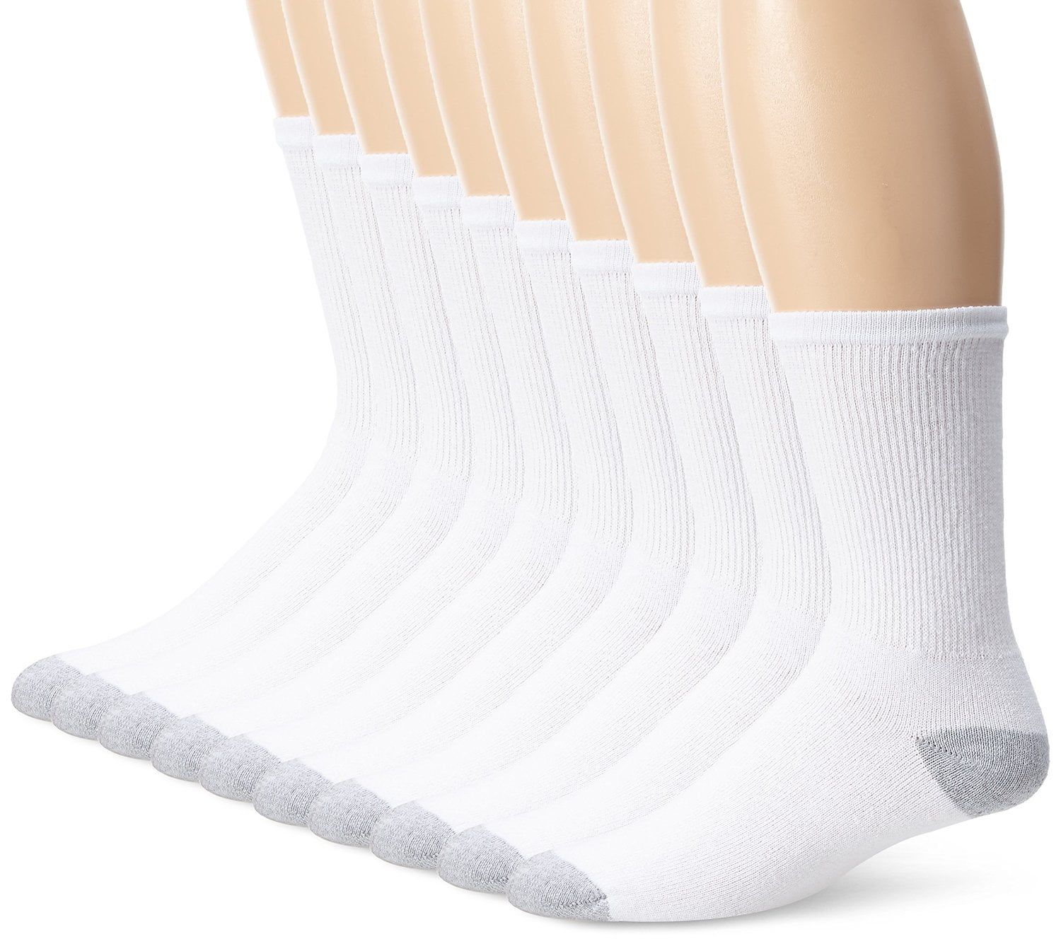 Fruit of the Loom Mens Core Value 10 Pack Crew Socks, 6-12, Black ...