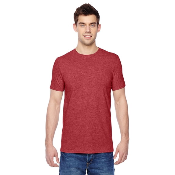 Fruit of the Loom Mens Cotton Jersey Crew T-Shirt SF45R Brick Heather 2XL Pack of 4