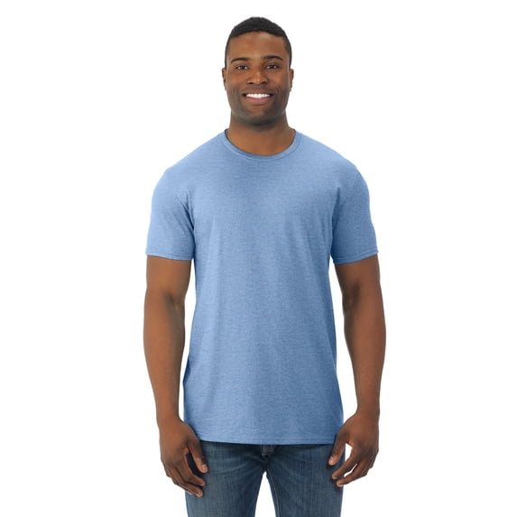 Fruit of the Loom Mens Cotton Jersey Crew T-Shirt SF45R Carolina Heather XL Pack of 4