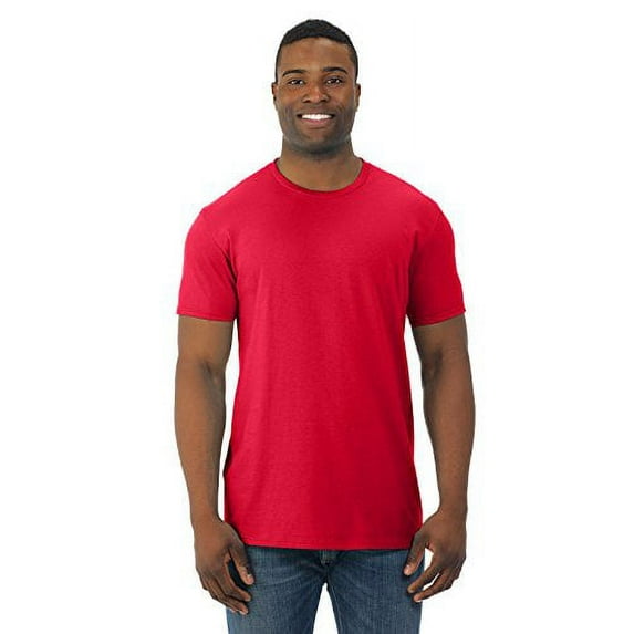 Fruit of the Loom Mens Cotton Jersey Crew T-Shirt SF45R Fiery red 3XL Pack of 4