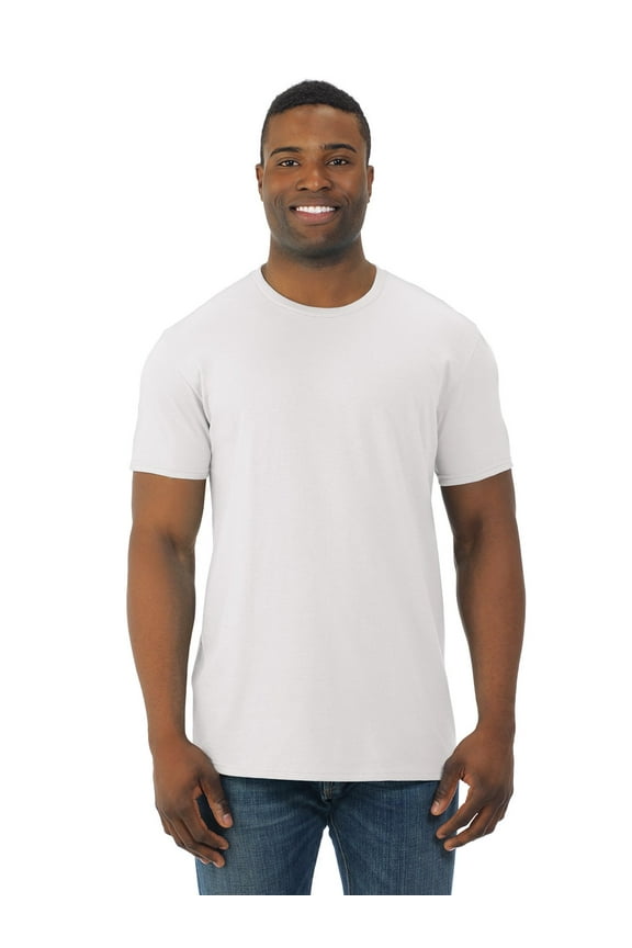 Mens Cotton Jersey Crew T-Shirt SF45R White XL Pack of 4
