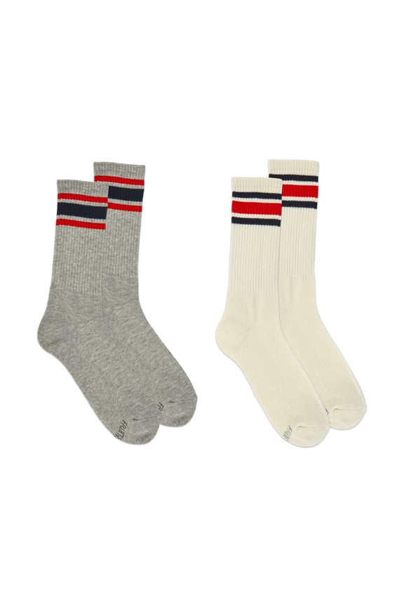 Mens Americana Crew Socks, 2-Pack, Sock Sizes 6-12