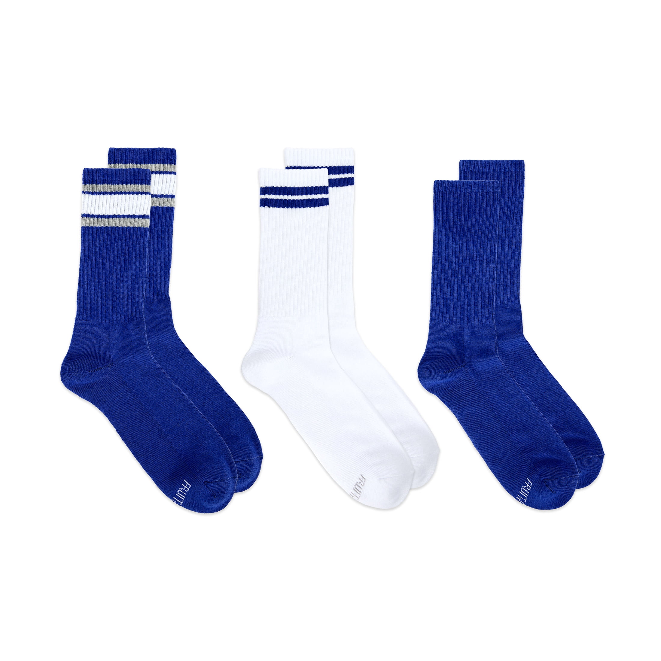 Fruit of the Loom Mens Gameday Crew Socks, 3-Pack, Sock Sizes 6-12