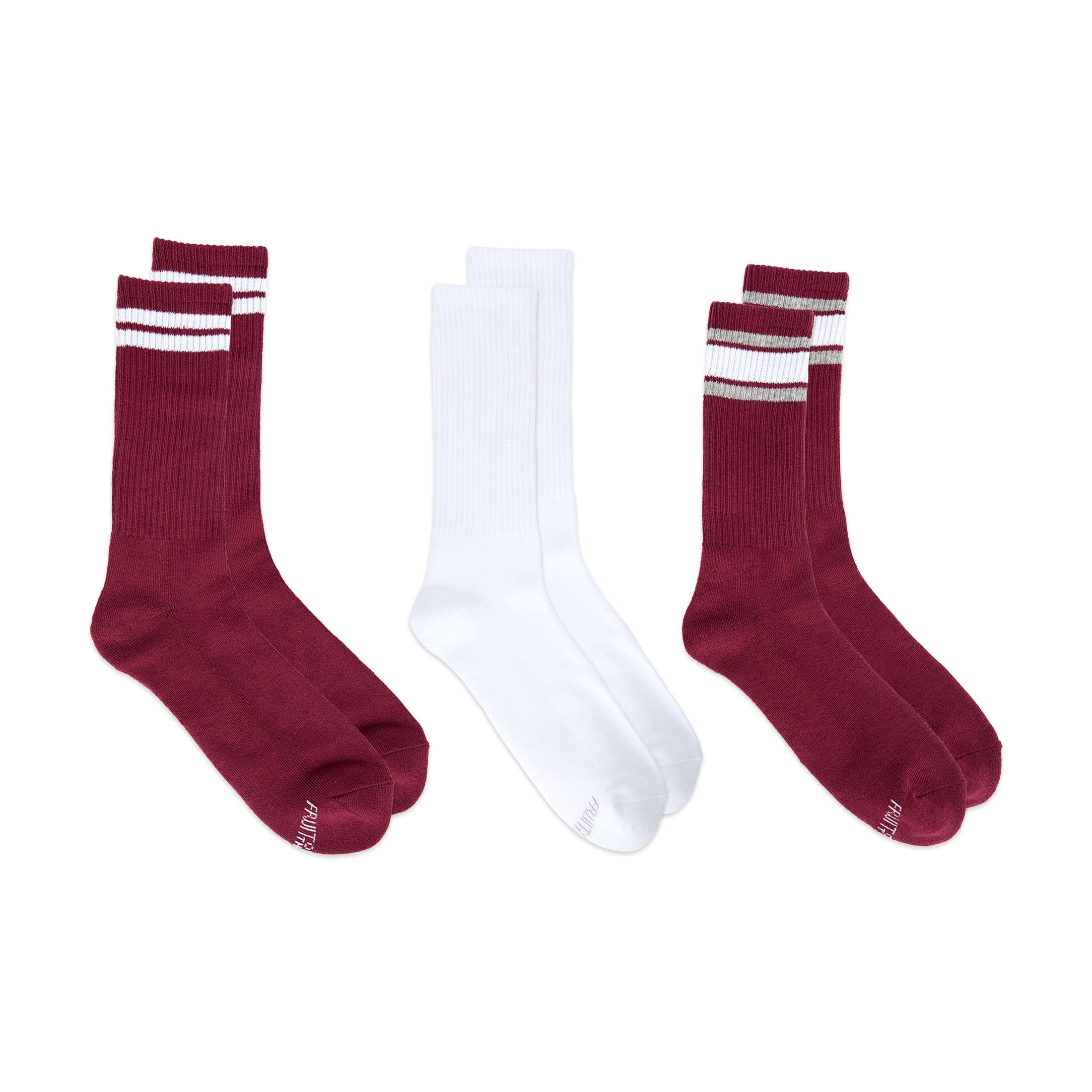 Fruit of the Loom Mens Gameday Crew Socks, 3-Pack, Sock Sizes 6-12