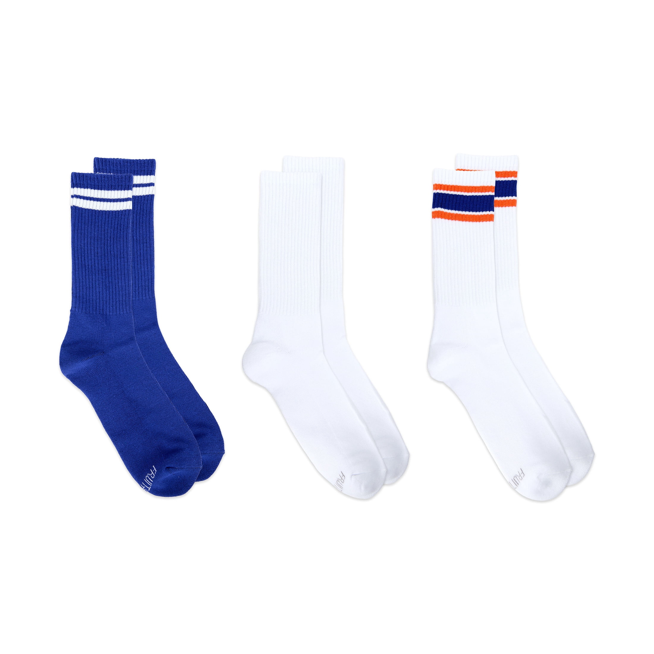 Fruit of the Loom Mens Gameday Crew Socks, 3-Pack, Sock Sizes 6-12