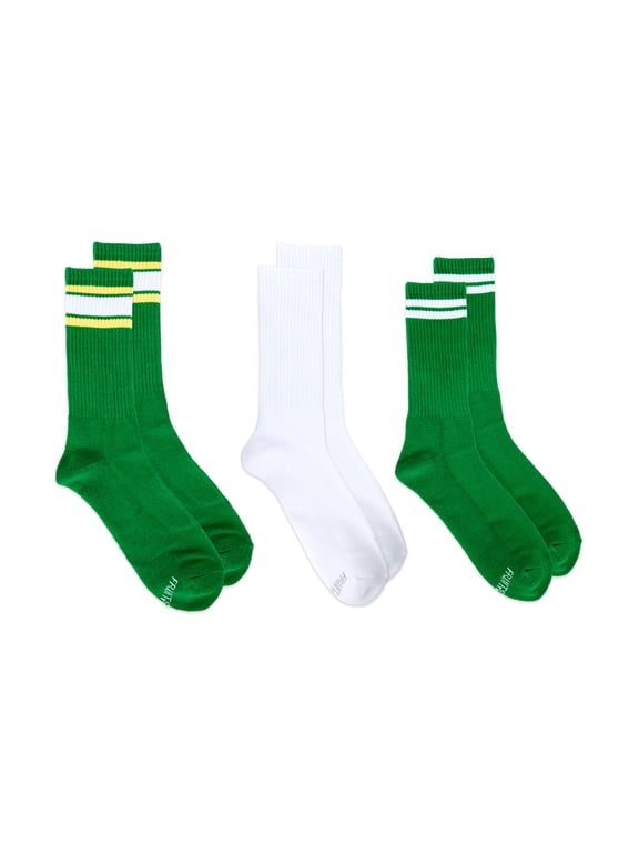 Mens Gameday Crew Socks, 3-Pack, Sock Sizes 6-12