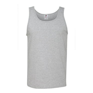 Fruit of the Loom Mens HD Cotton Tank Top 39TKR, L, Athletic Heather