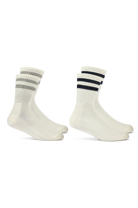 Mens Americana Mid Crew Socks, 2-Pack, Sock Sizes 6-12