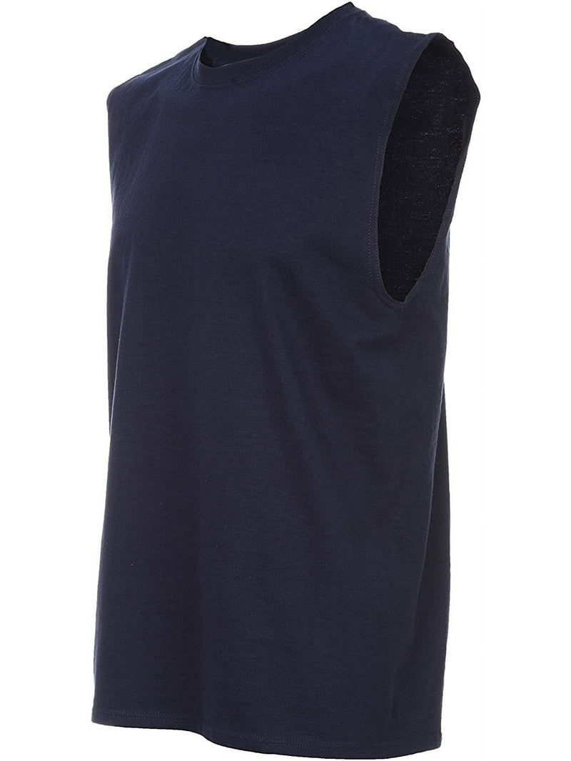 Fruit of the Loom Men's Sleeveless Tee, Navy, Tank Top Shirt