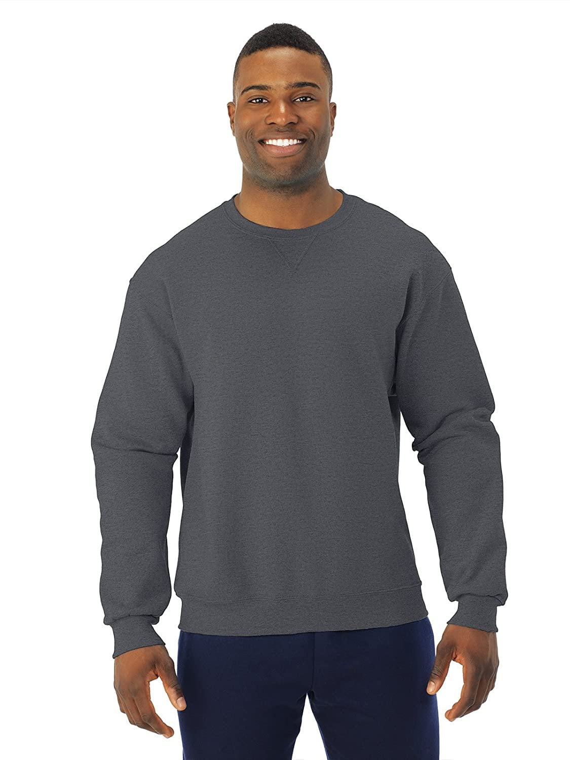 Fruit of the Loom Mens Sofspun Crewneck Sweatshirt SF72R -Charcoal H -S ...