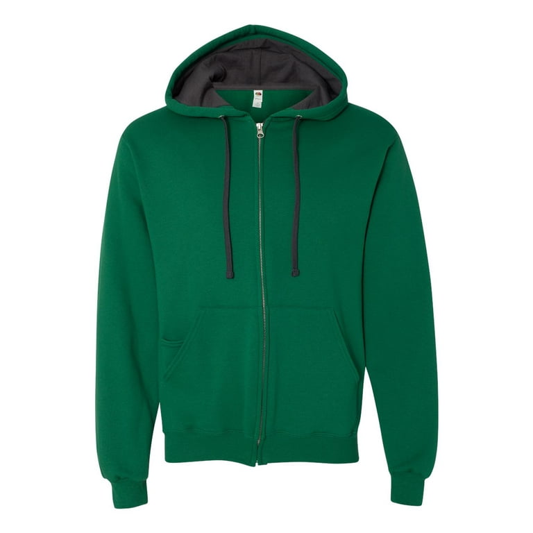Fruit of the Loom Mens Sofspun Hooded Full Zip Sweatshirt SF73R 2XL Clover Walmart