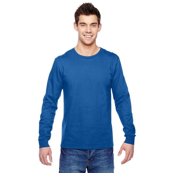 Fruit of the Loom Mens Sofspun Long Sleeve T-Shirt SFLR, XL, Royal