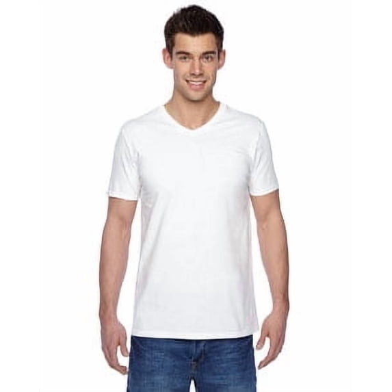 Fruit of the Loom Mens Sofspun V-Neck T-Shirt SFVR, M, White