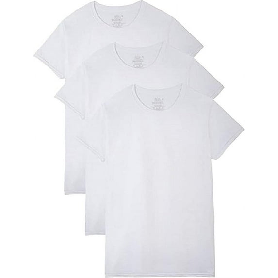 Fruit of the Loom Mens T-Shirts 3-Pack Breathable Cotton Undershirts Tall Man White 3XLT