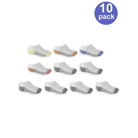 Fruit of the Loom No Show Socks, 10 Pairs (Little Boys & Big Boys)