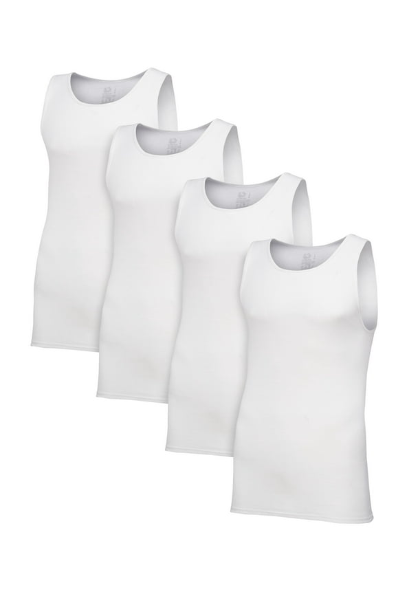 Premium Men's A-Shirt Tank Undershirts, 4-Pack