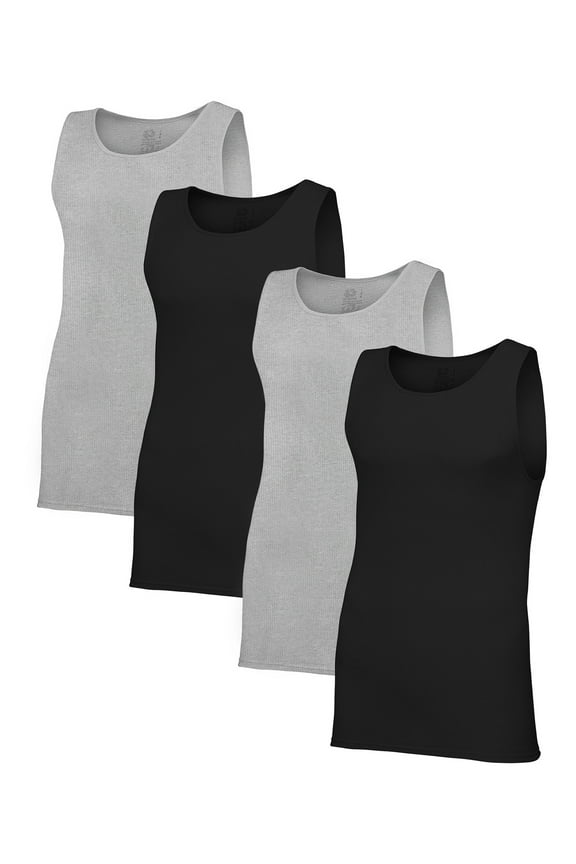Premium Men's A-Shirt Tank Undershirts, 4-Pack