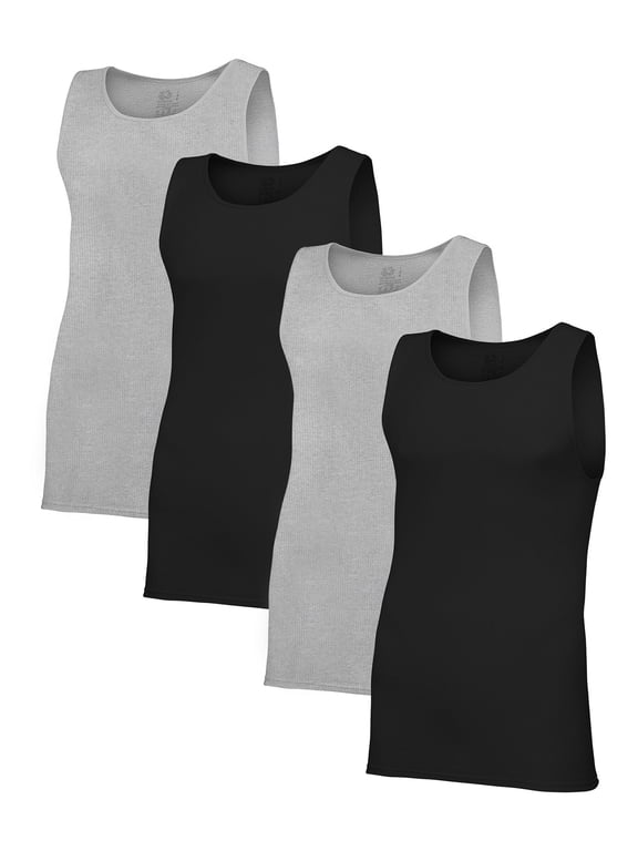 Premium Men's A-Shirt Tank Undershirts, 4-Pack