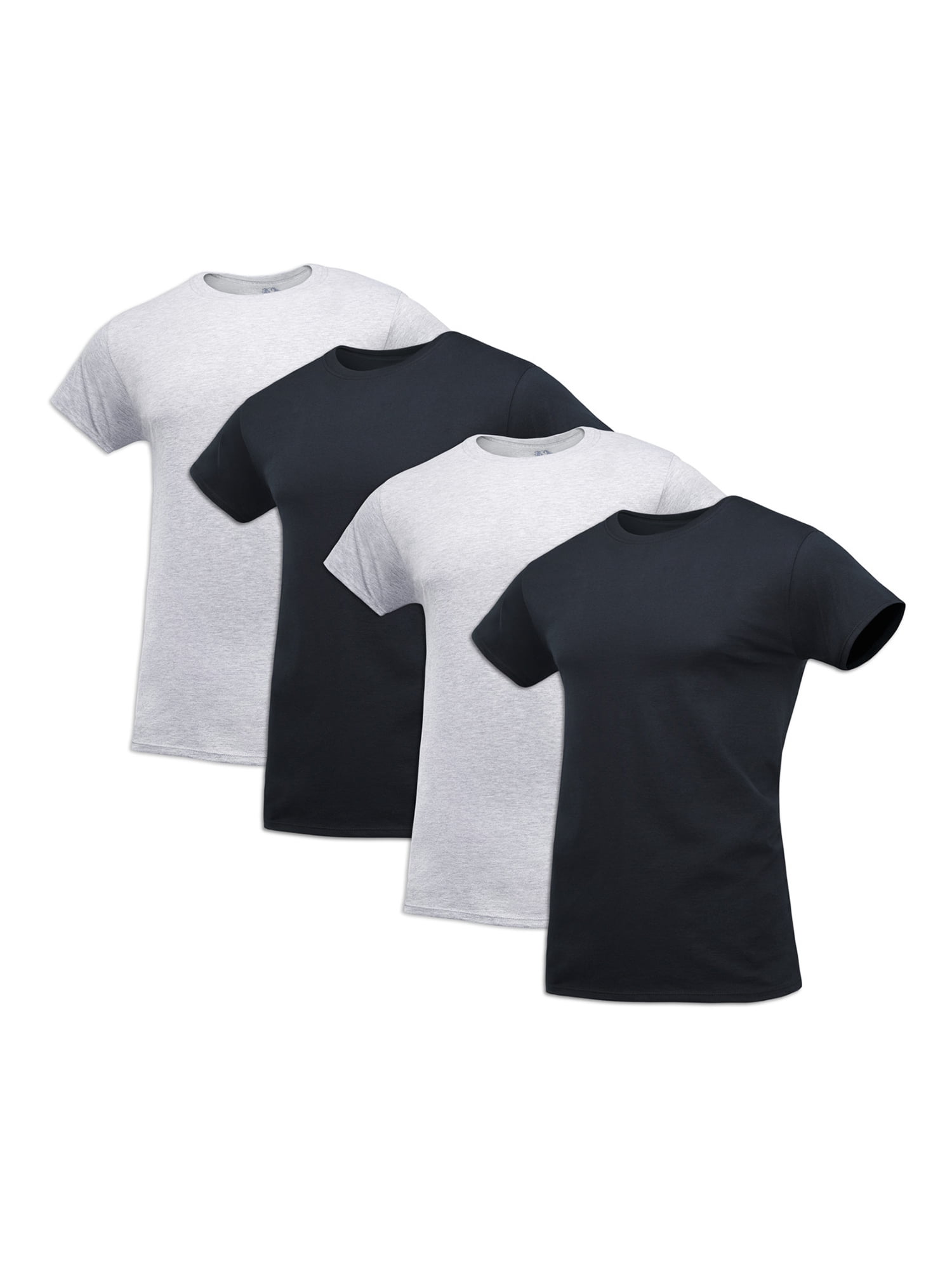 Fruit of the Loom Premium Men's Black and Gray Crew Undershirts, 4 Pack