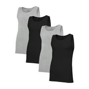 Fruit of the Loom Premium Men's Black and Gray Tank A-Shirts, 4 Pack