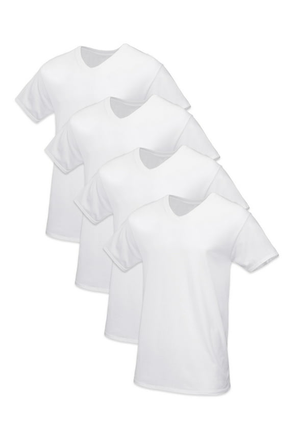 Premium Men's V-Neck Undershirts, 4-Pack