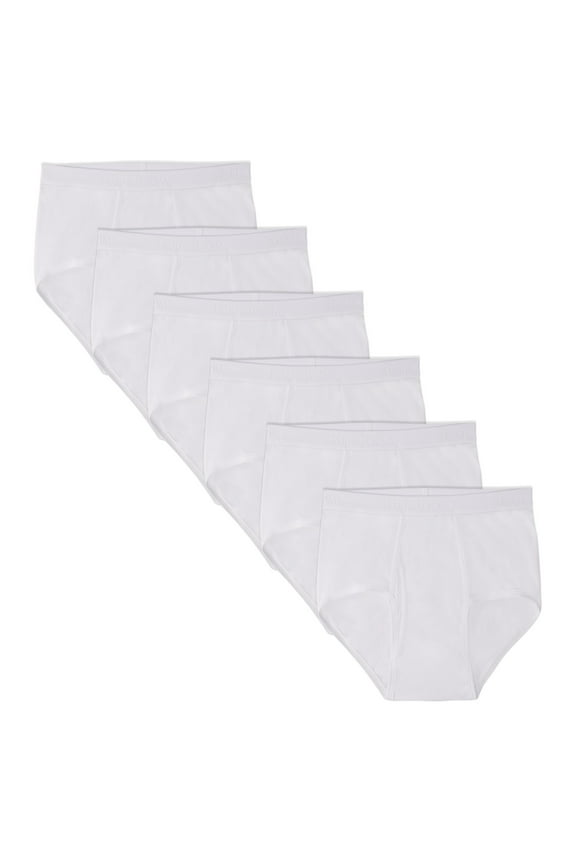 Premium Men's White Briefs, 6-Pack