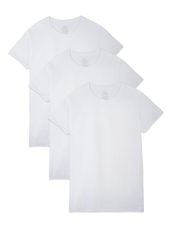Premium Tall Men's Breathable Crew Undershirts, 3-Pack