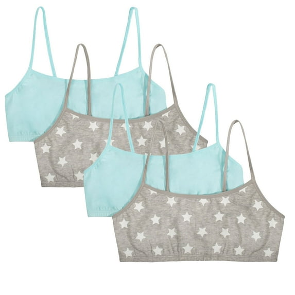 Fruit of the Loom Pull Over Girls Cotton Training Bralette Bra 4-Pack, Sizes 28-38