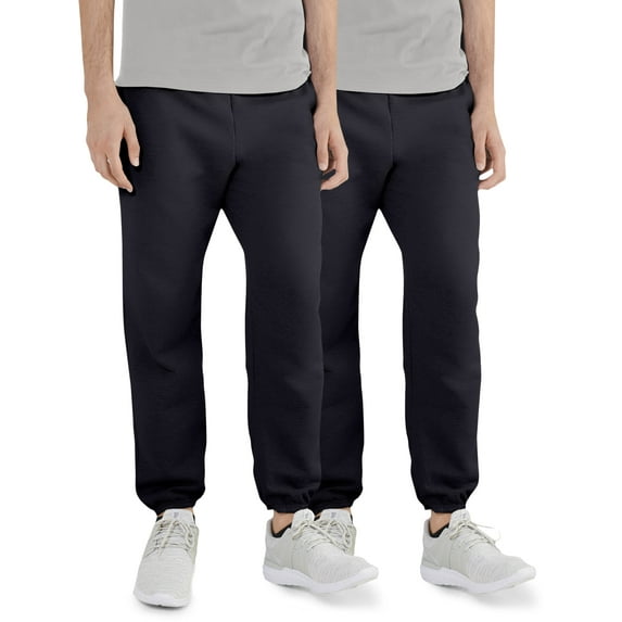 Fruit of the Loom Relaxed Fit Cotton Polyester Jogger Sweatpant (Men's), 2 Count, 2 Pack