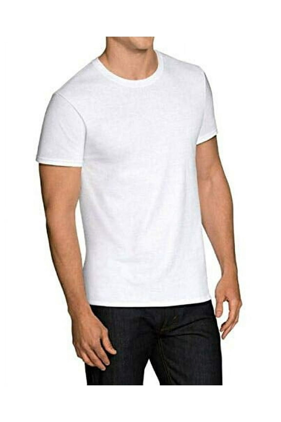 Select Breathable Cooling Cotton Micro-Mesh Fabric 5/6 Pack Tag-Free Crew Shirt Available Large and X Large 6, XL White