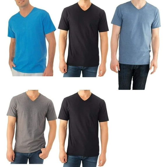 Fruit of the Loom Select Men's V-Neck T-Shirts, Classic Fit, Tagless, 5-Pack (Small)