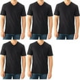 thumbnail image 1 of Fruit of the Loom Select Men's V-Neck T-Shirts Classic Fit Wicks Moisture Tagless 5-Pack Black Medium, 1 of 4