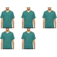 thumbnail image 1 of Fruit of the Loom Select Men's V-Neck T-Shirts Classic Fit Wicks Moisture Tagless 5-Pack Deep Teal 2X-Large, 1 of 4