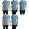 thumbnail image 1 of Fruit of the Loom Select Men's V-Neck T-Shirts Classic Fit Wicks Moisture Tagless 5-Pack Dungaree Blue Small, 1 of 4
