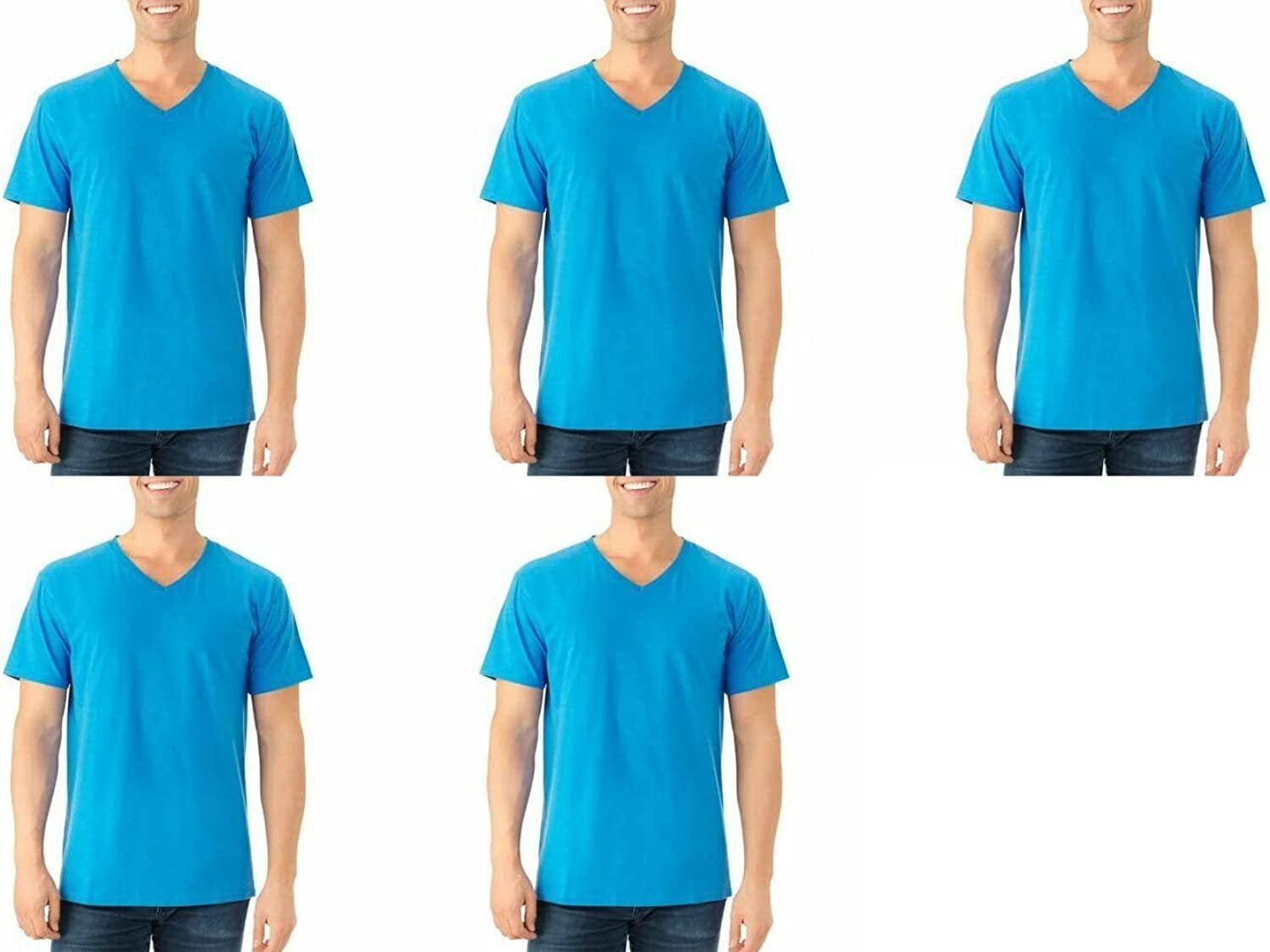 Fruit of the Loom Select Men's V-Neck T-Shirts Classic Fit