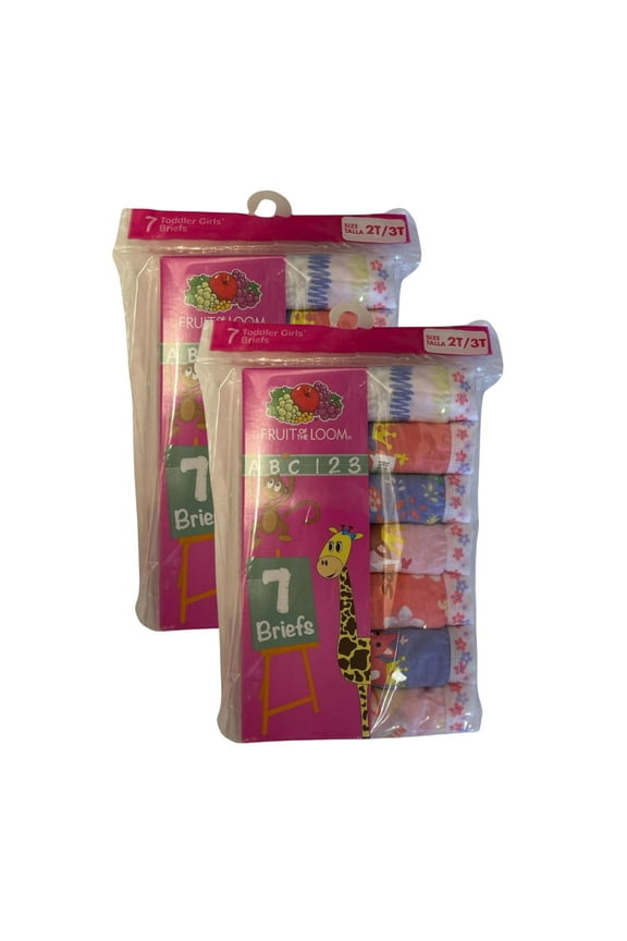 Size 2T/3T Girl's ABC Toddler Brief Underwear ( Pack of 14 )