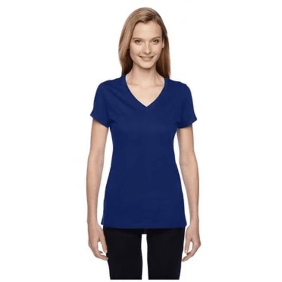 Fruit of the Loom SofSpun Junior Jersey V-Neck TShirt SFJVR Admiral Blue XL