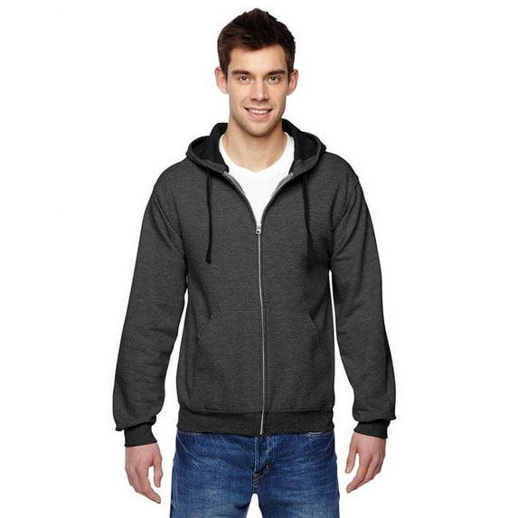 Fruit of the Loom - Sofspun Hooded Full-Zip Sweatshirt - SF73R, XL, Charcoal Heather