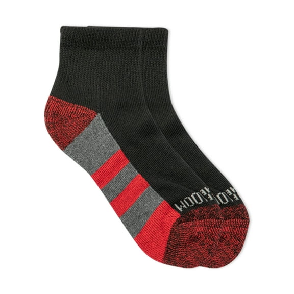 Fruit of the Loom Sport Ankle Socks for Boys, Black, Sizes 9-2.5 (20-Pack)