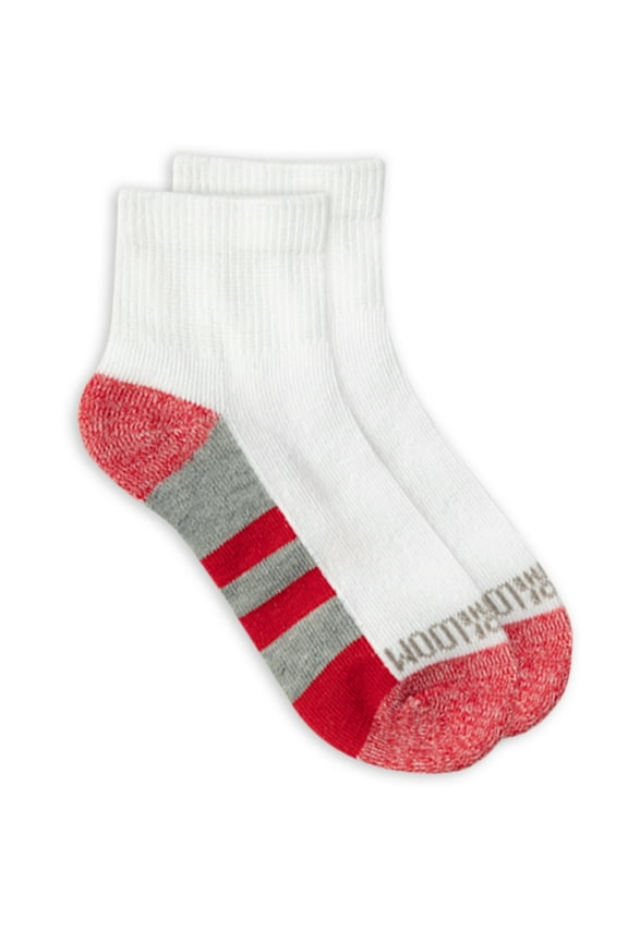Sport Ankle Socks for Boys, White, Sizes 9-2.5 (20-Pack)