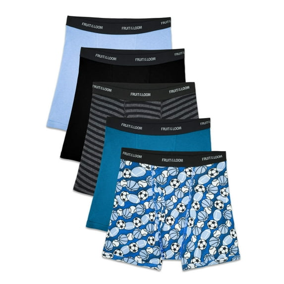 Fruit of the Loom Sport Style Boxer Briefs, 5 Pack (Little Boys & Big Boys)