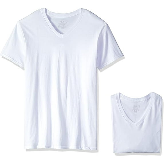 Fruit of the Loom Men's Size 3-Pack Premium Man V-Neck, White ice, 3X-Large Tall