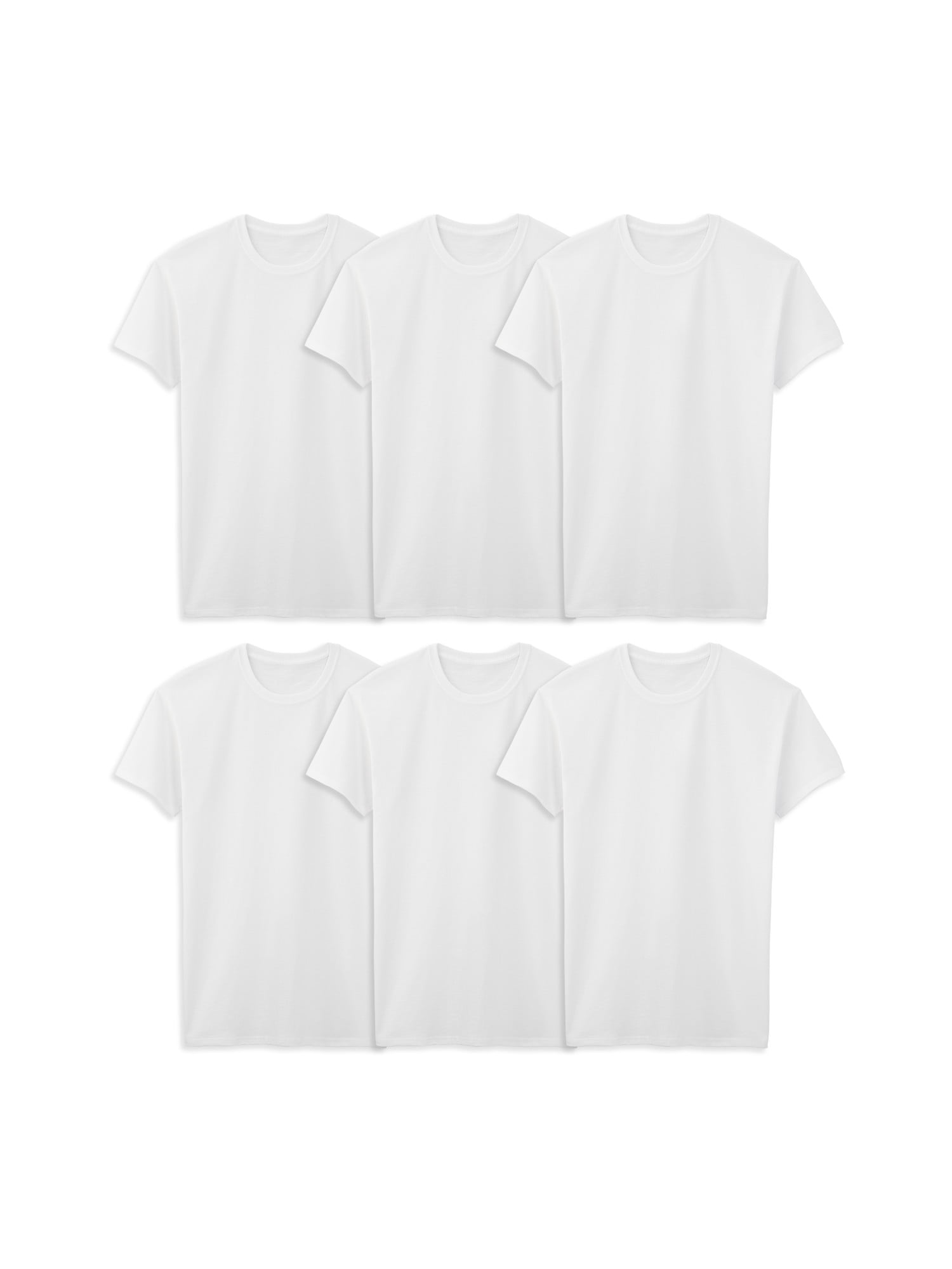 Fruit of the Loom Men's EverSoft Crew Undershirts – 6-Pack, Moisture-Wicking, White & Assorted, S-3XL & Big/Tall