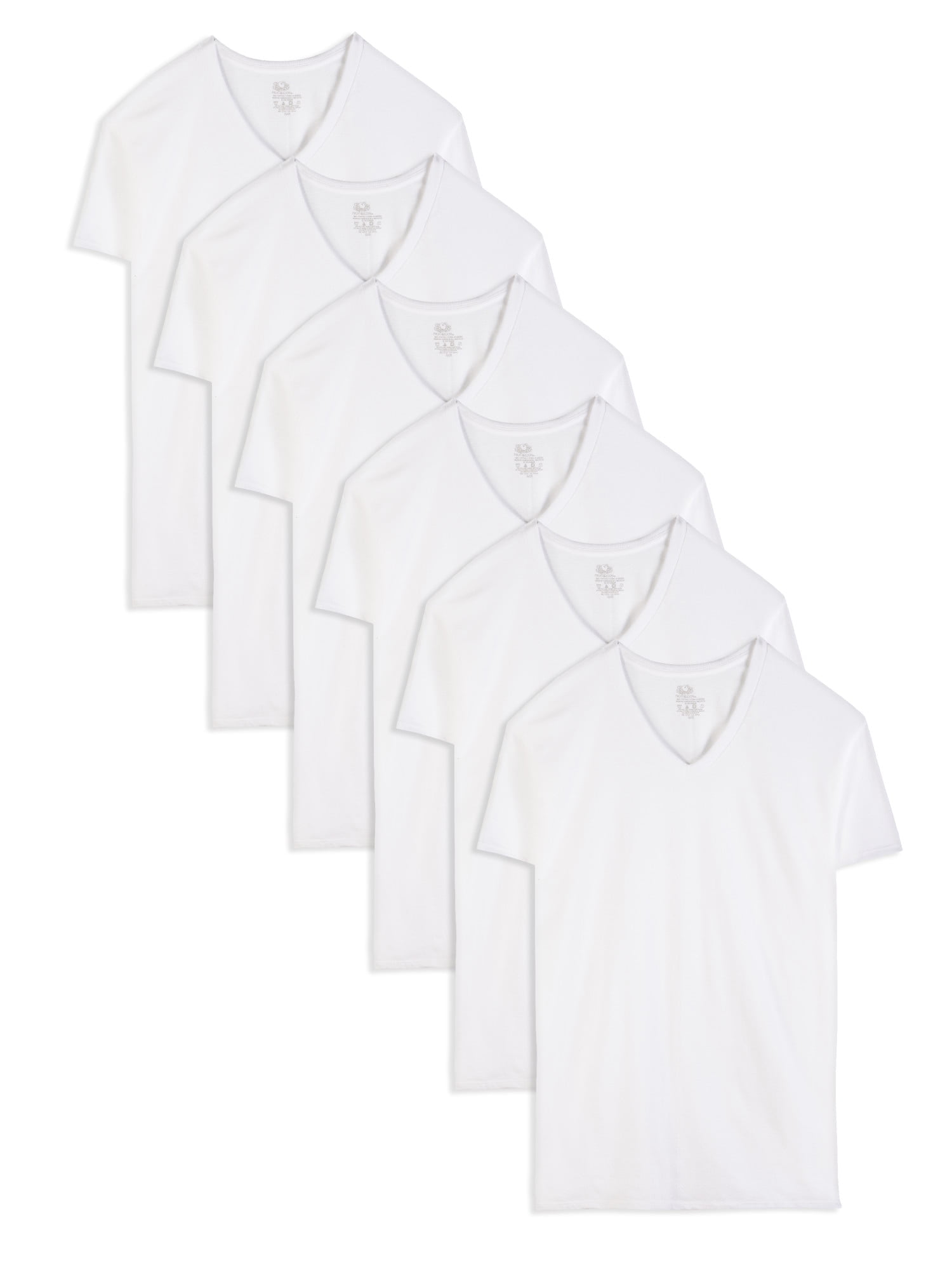 Men’s Cotton V‑Neck Undershirts, White or Black/Gray, Multi‑Pack, Regular & Tall Sizes
