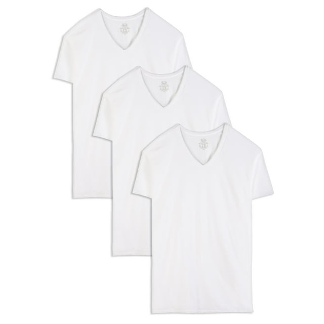 Fruit of the Loom Tall Men's White VNeck Undershirts, 3 Pack, Sizes LT